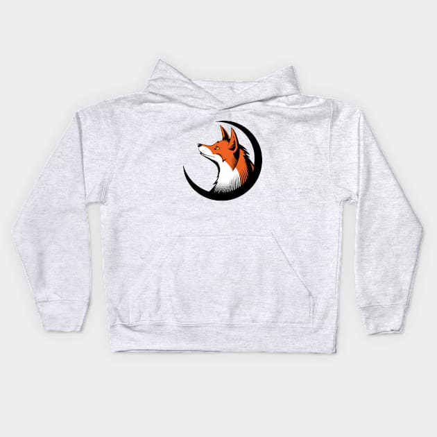 The fox and the moon Kids Hoodie by mauriciomorali